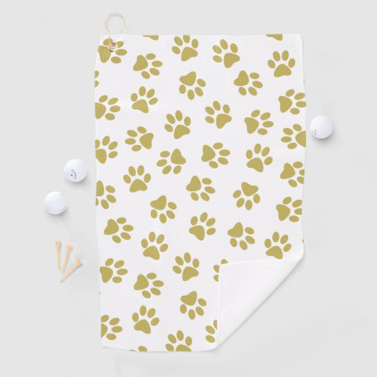 Patroon van poten, hondenpoten, gouden poten golfhanddoek (Insitu)