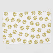 Patroon van poten, hondenpoten, gouden poten golfhanddoek (Horizontaal)