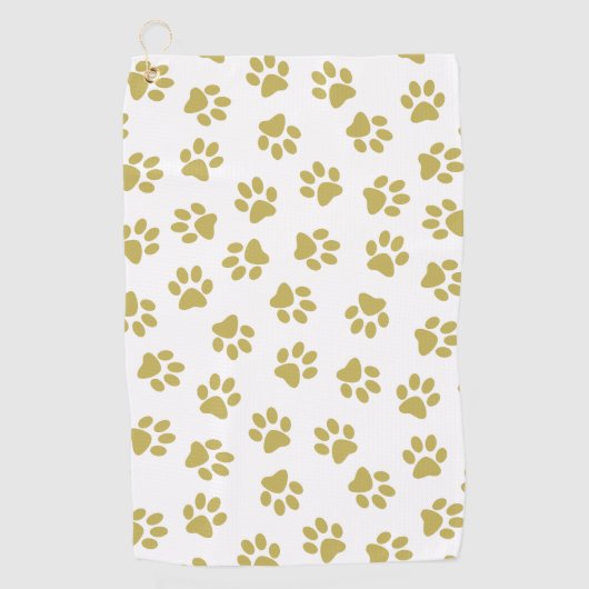 Patroon van poten, hondenpoten, gouden poten golfhanddoek (Voorkant)