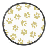 Patroon van poten, hondenpoten, gouden poten hockey puck (Voorkant)