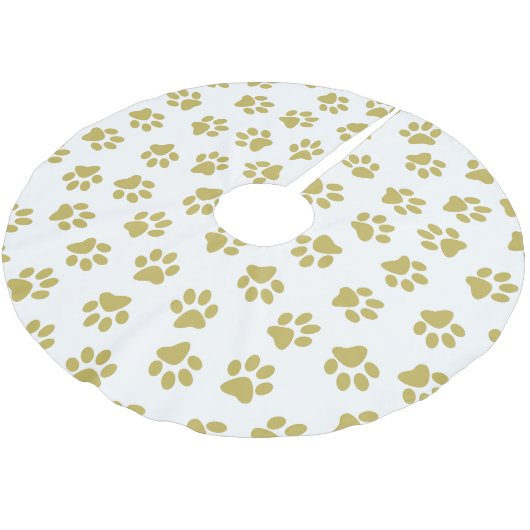 Patroon van poten, hondenpoten, gouden poten kerstboom rok (Gekanteld)