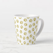 Patroon van poten, hondenpoten, gouden poten latte mok (Rechterhoek)