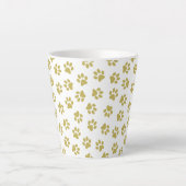 Patroon van poten, hondenpoten, gouden poten latte mok (Voorkant)