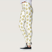 Patroon van poten, hondenpoten, gouden poten leggings (Links)