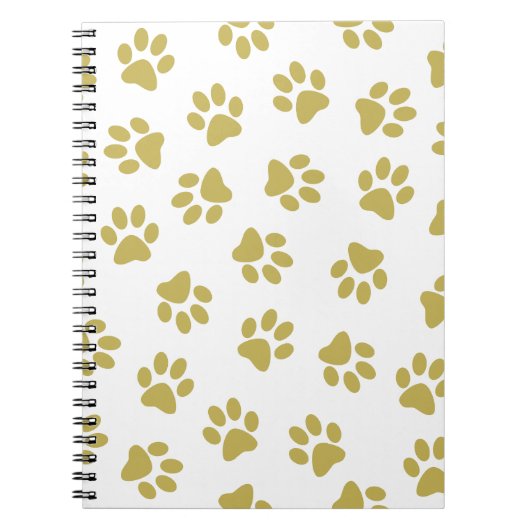 Patroon van poten, hondenpoten, gouden poten notitieboek (Voorkant)