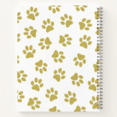 Patroon van poten, hondenpoten, gouden poten notitieboek (Achterkant)