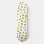 Patroon van poten, hondenpoten, gouden poten persoonlijk skateboard (Voorkant)