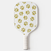 Patroon van poten, hondenpoten, gouden poten pickleball paddle (Voorkant)