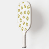 Patroon van poten, hondenpoten, gouden poten pickleball paddle (Links)