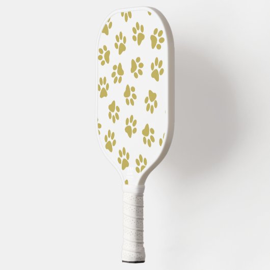 Patroon van poten, hondenpoten, gouden poten pickleball paddle (Links)