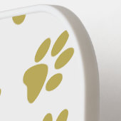 Patroon van poten, hondenpoten, gouden poten pickleball paddle (Links Detail)