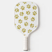 Patroon van poten, hondenpoten, gouden poten pickleball paddle (Achterkant)
