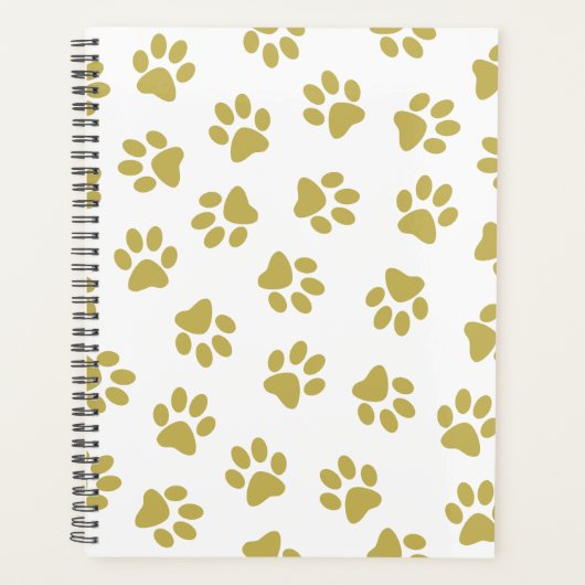 Patroon van poten, hondenpoten, gouden poten planner (Voorkant)