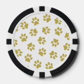 Patroon van poten, hondenpoten, gouden poten poker chips (Voorkant)