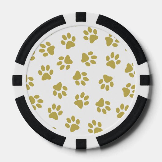 Patroon van poten, hondenpoten, gouden poten poker chips (Voorkant)