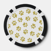 Patroon van poten, hondenpoten, gouden poten poker chips (Achterkant)