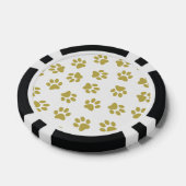 Patroon van poten, hondenpoten, gouden poten poker chips (Enkel)