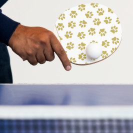 Patroon van poten, hondenpoten, gouden poten tafeltennisbatje