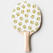 Patroon van poten, hondenpoten, gouden poten tafeltennisbatje (Achterkant)