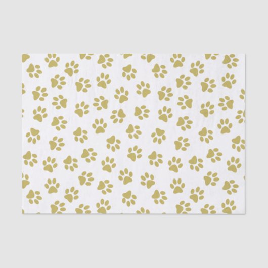 Patroon van poten, hondenpoten, gouden poten tissuepapier (Voorkant)
