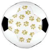 Patroon van poten, hondenpoten, gouden poten voetbal (Gedraaid)