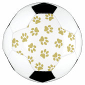 Patroon van poten, hondenpoten, gouden poten voetbal (Voorkant)