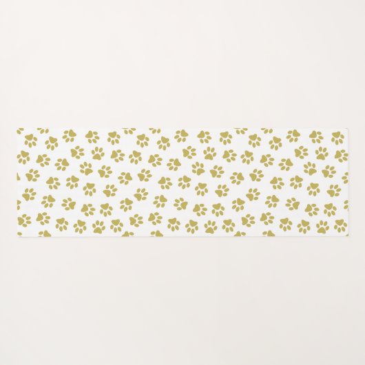 Patroon van poten, hondenpoten, gouden poten yogamat (Achterkant (horizontaal))