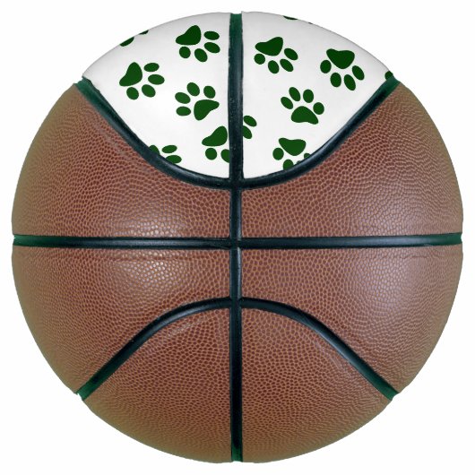 Patroon van poten, hondenpoten, groene poten basketbal (Rechts)