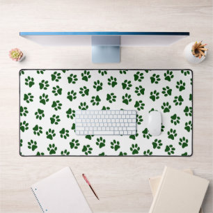 Patroon van poten, hondenpoten, groene poten bureaumat