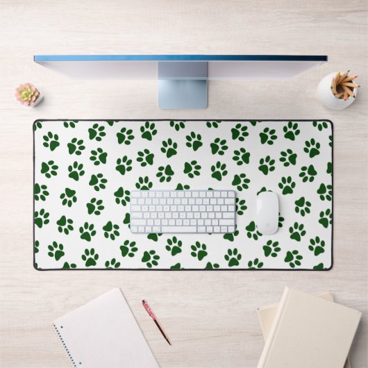 Patroon van poten, hondenpoten, groene poten bureaumat (Kantoor 1)