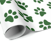 Patroon van poten, hondenpoten, groene poten cadeaupapier (Rol Hoek)