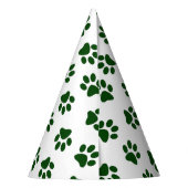 Patroon van poten, hondenpoten, groene poten feesthoedjes (Achterkant)