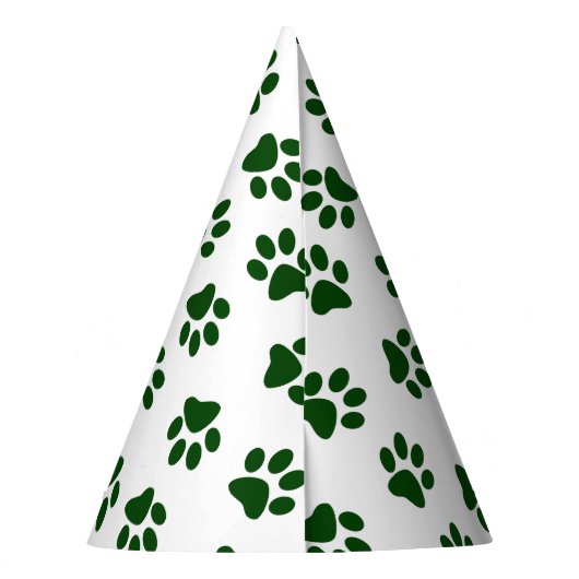 Patroon van poten, hondenpoten, groene poten feesthoedjes (Achterkant)