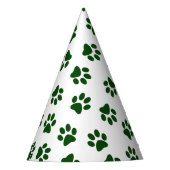 Patroon van poten, hondenpoten, groene poten feesthoedjes (Voorkant)