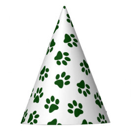 Patroon van poten, hondenpoten, groene poten feesthoedjes