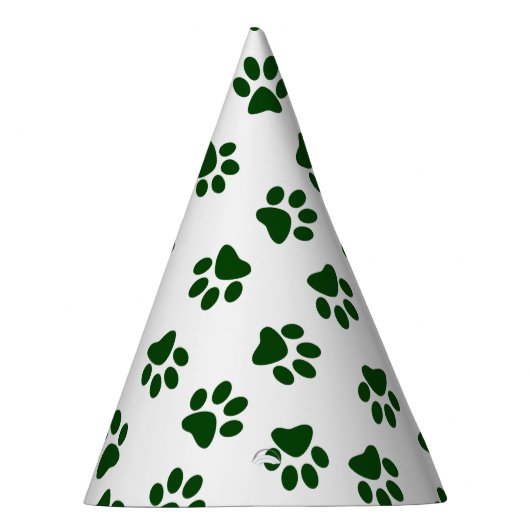 Patroon van poten, hondenpoten, groene poten feesthoedjes (Rechts)