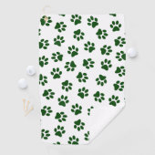 Patroon van poten, hondenpoten, groene poten golfhanddoek (Insitu)