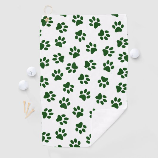 Patroon van poten, hondenpoten, groene poten golfhanddoek (Insitu)