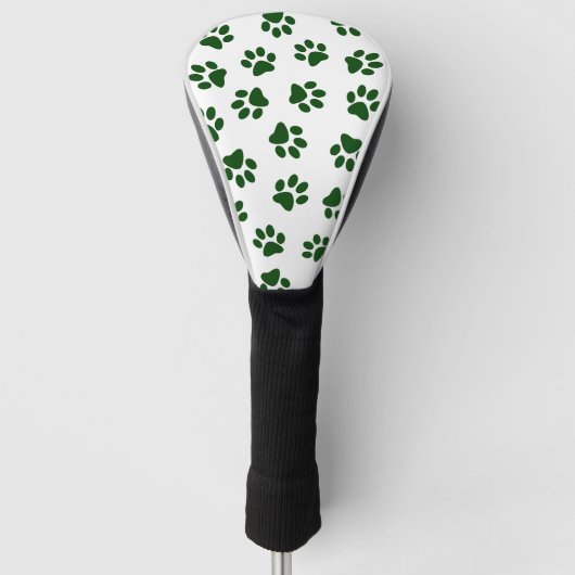 Patroon van poten, hondenpoten, groene poten golfheadcover (Voorkant)