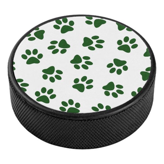 Patroon van poten, hondenpoten, groene poten hockey puck (3/4)