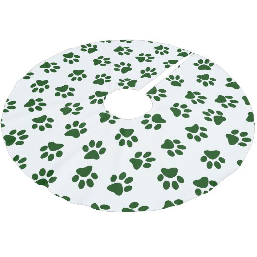 Patroon van poten, hondenpoten, groene poten kerstboom rok (Gekanteld)