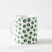Patroon van poten, hondenpoten, groene poten koffiemok (Voorkant links)