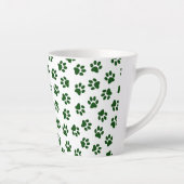 Patroon van poten, hondenpoten, groene poten latte mok (Rechts)