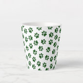Patroon van poten, hondenpoten, groene poten latte mok (Voorkant)