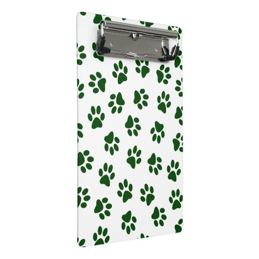 Patroon van poten, hondenpoten, groene poten mini klembord (Schuin)
