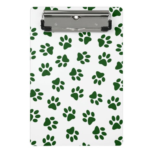 Patroon van poten, hondenpoten, groene poten mini klembord (Voorkant)