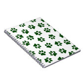 Patroon van poten, hondenpoten, groene poten notitieboek (Rechterzijde)