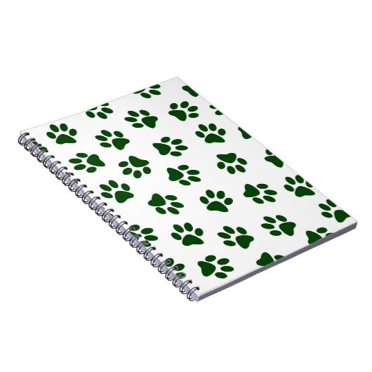 Patroon van poten, hondenpoten, groene poten notitieboek (Rechterzijde)