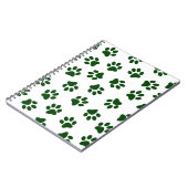 Patroon van poten, hondenpoten, groene poten notitieboek (Linkerzijde)