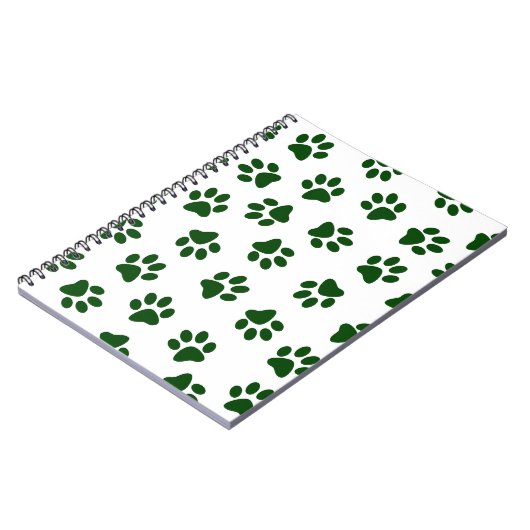 Patroon van poten, hondenpoten, groene poten notitieboek (Linkerzijde)